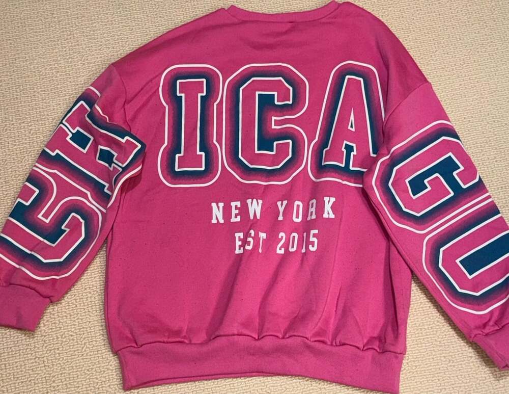 IGA New York Sweatshirt Size L Pink Letterman Style